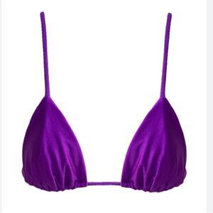 Isidora ITL Swim Mila Bikini Top Triangle Halter In Violet Purple Size M